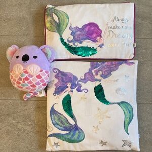 2 Mermaid Pillow Covers & Mermaid Squishmallow